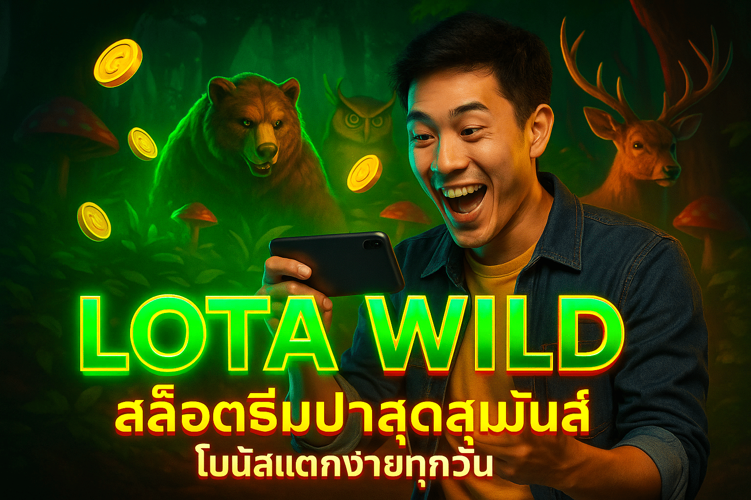 LOTA WILD สล็อตธีมป่าสุดมันส์ โบนัสแตกง่ายทุกวัน